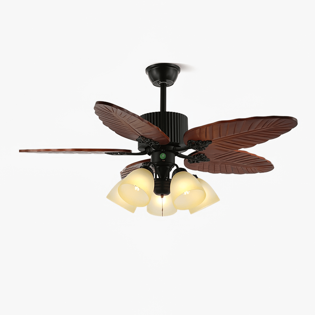 Ventilateur de Plafond Alistair avec Lumière et Pales en Bois