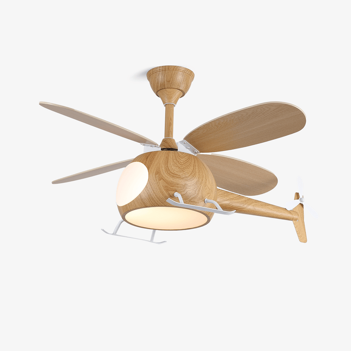 Ventilateur de Plafond et Luminaire Aviara — Bois Moderne pour Chambre d'Enfant