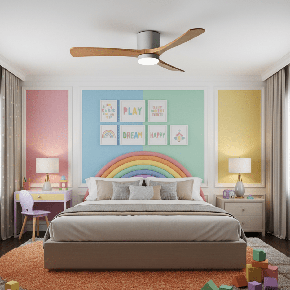 Ventilateur de Plafond Ezra en Bois avec Lumière