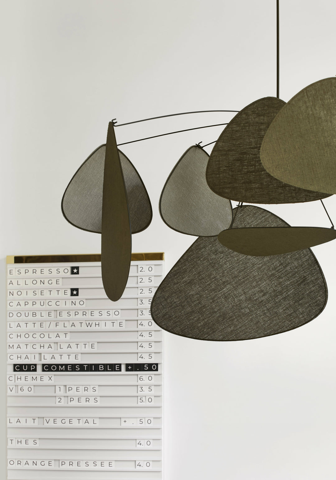 Suspension en lin kaki et noir 110 cm Screen - édition The Cool Republic x Market Set