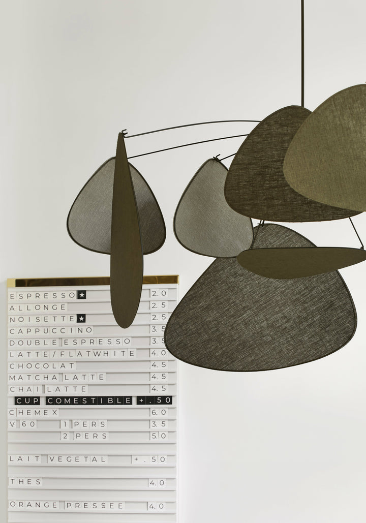 Suspension en lin kaki et noir 110 cm Screen - édition The Cool Republic x Market Set