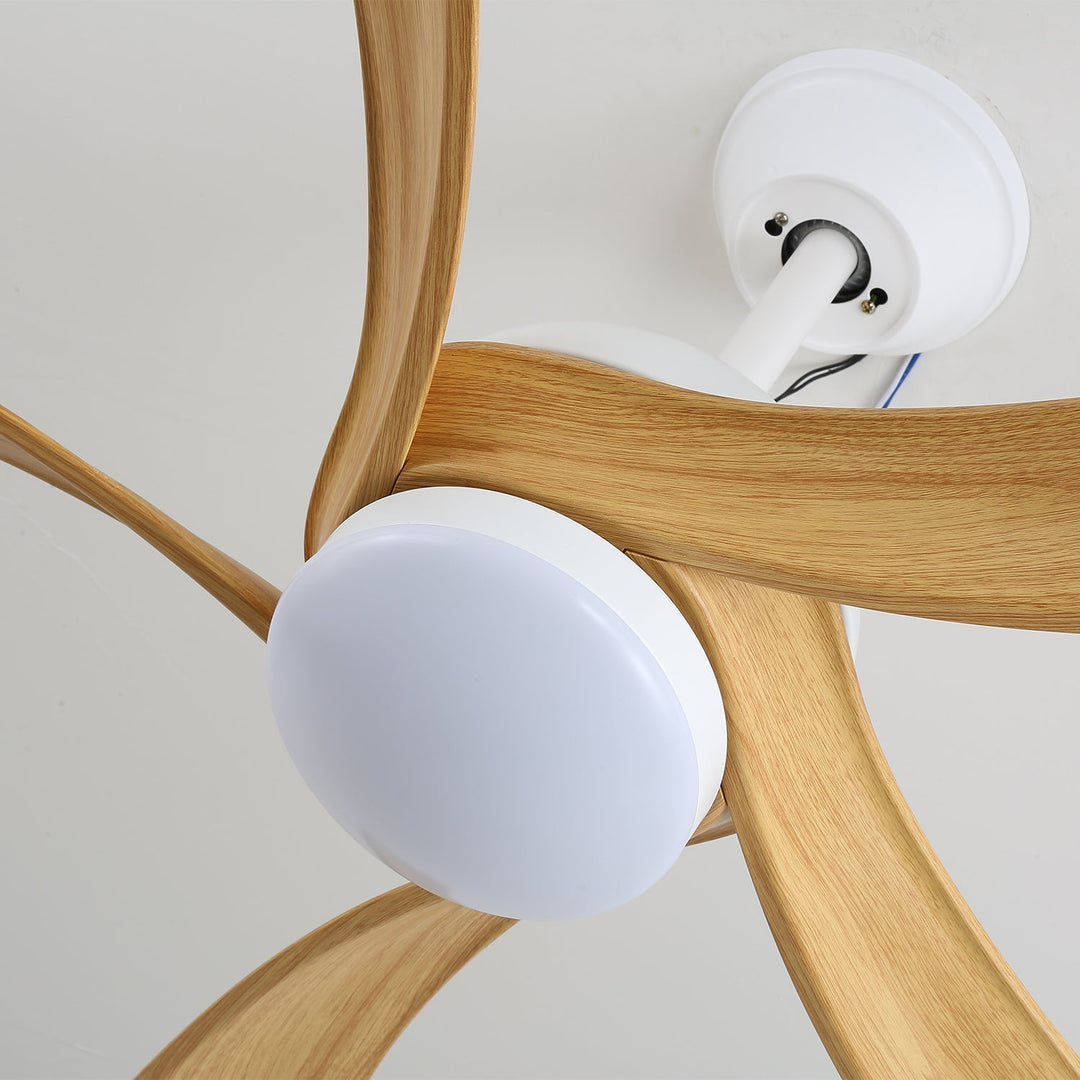 Plafonnier Ventilateur Sylven Moderne en Bois