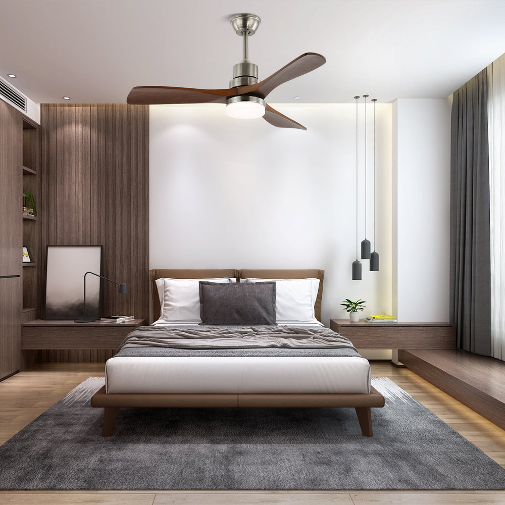 Ventilateur de Plafond Kaelen en Bois avec Lumière