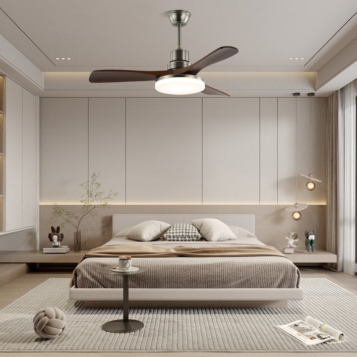 Ventilateur de Plafond Kaelen en Bois avec Lumière