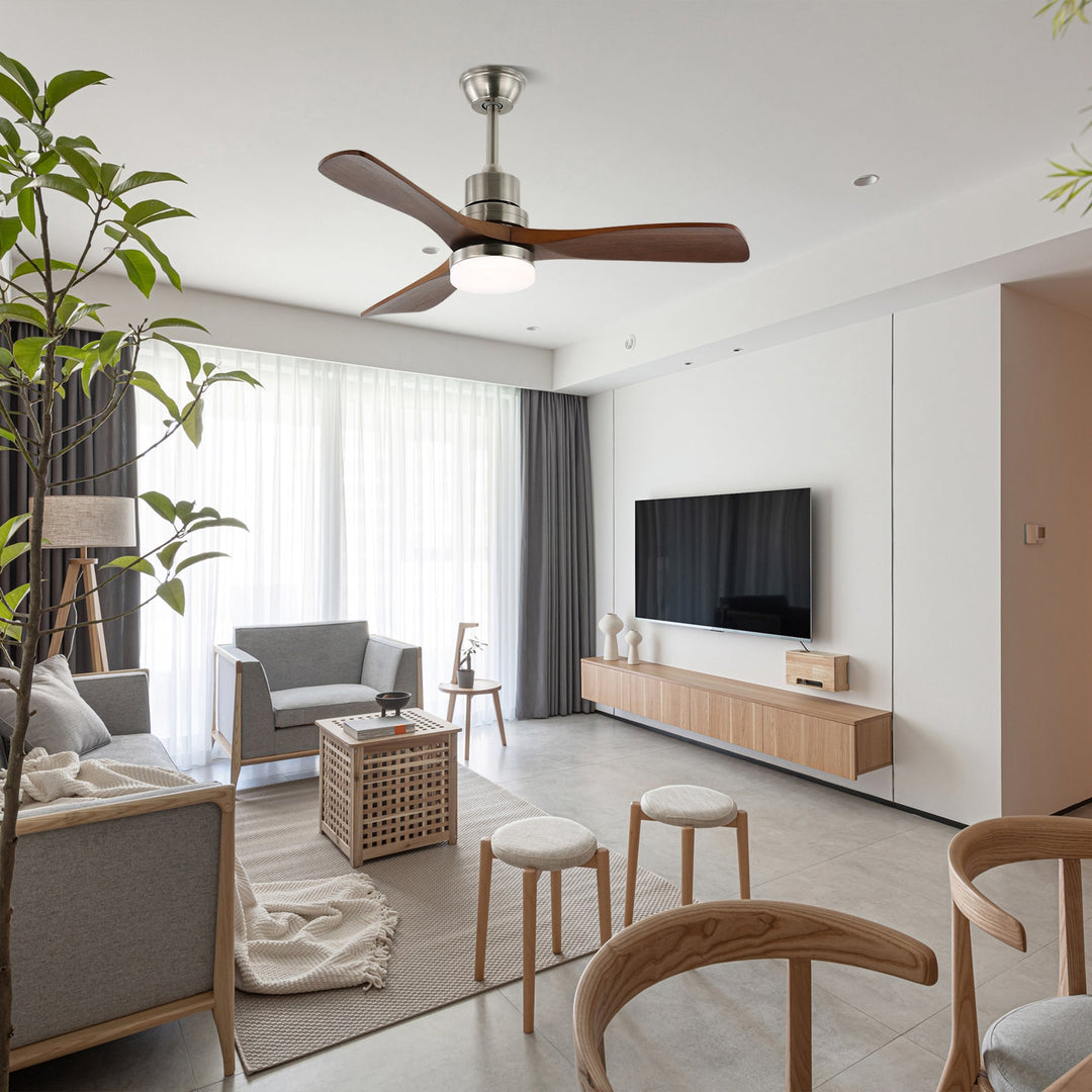 Ventilateur de Plafond Kaelen en Bois avec Lumière