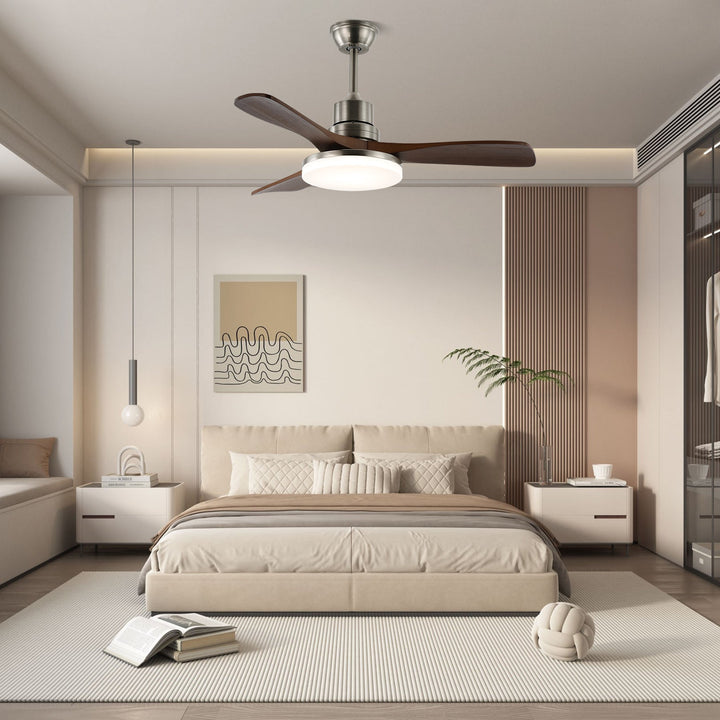 Ventilateur de Plafond Kaelen en Bois avec Lumière