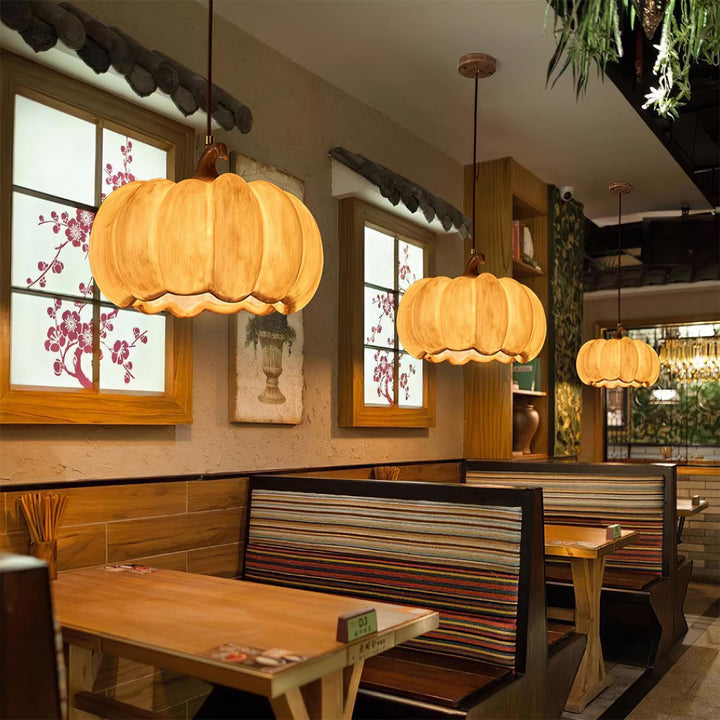 Duzy Pumpkin — Lampe Suspendue en Résine Vintage Japonaise
