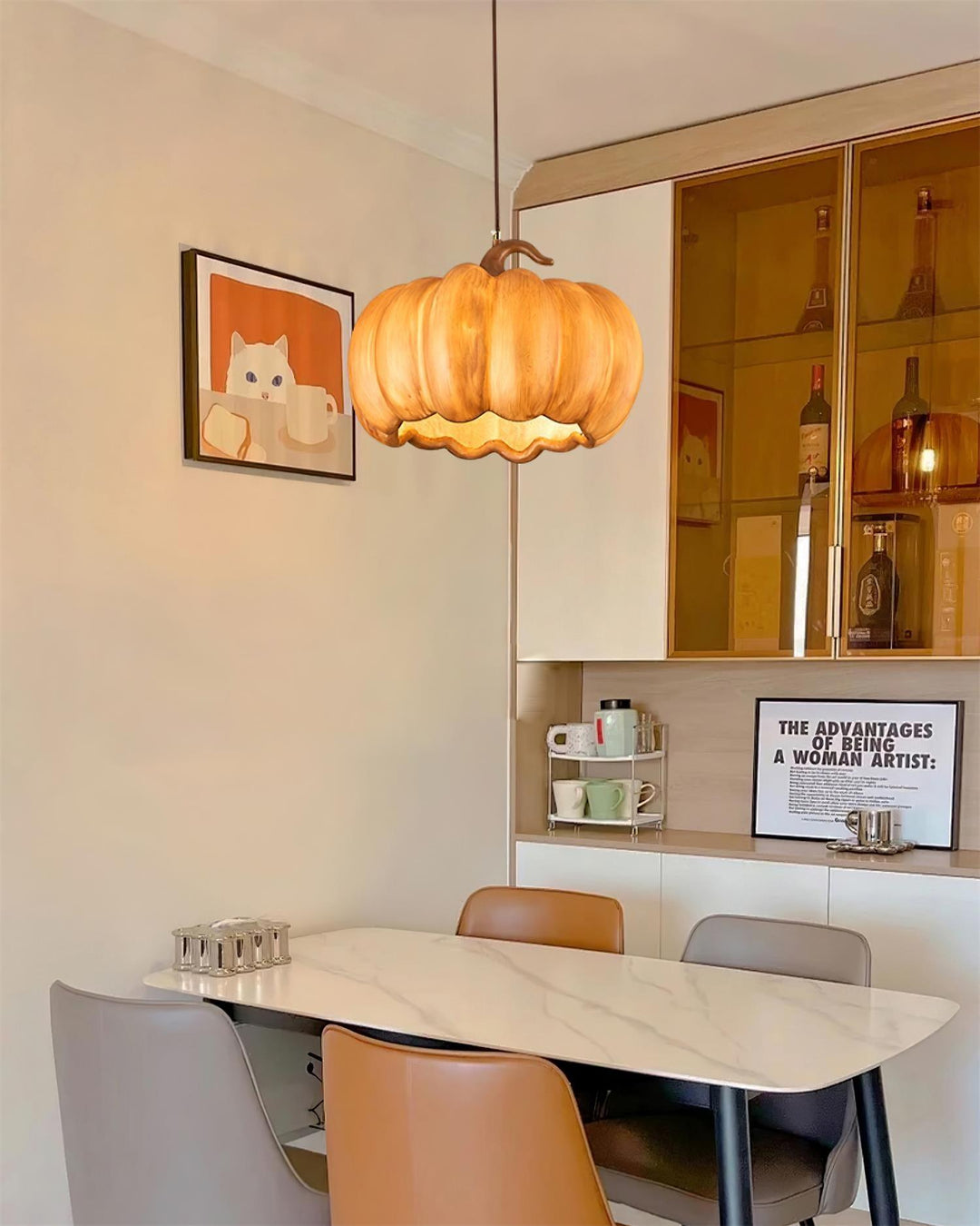 Duzy Pumpkin — Lampe Suspendue en Résine Vintage Japonaise