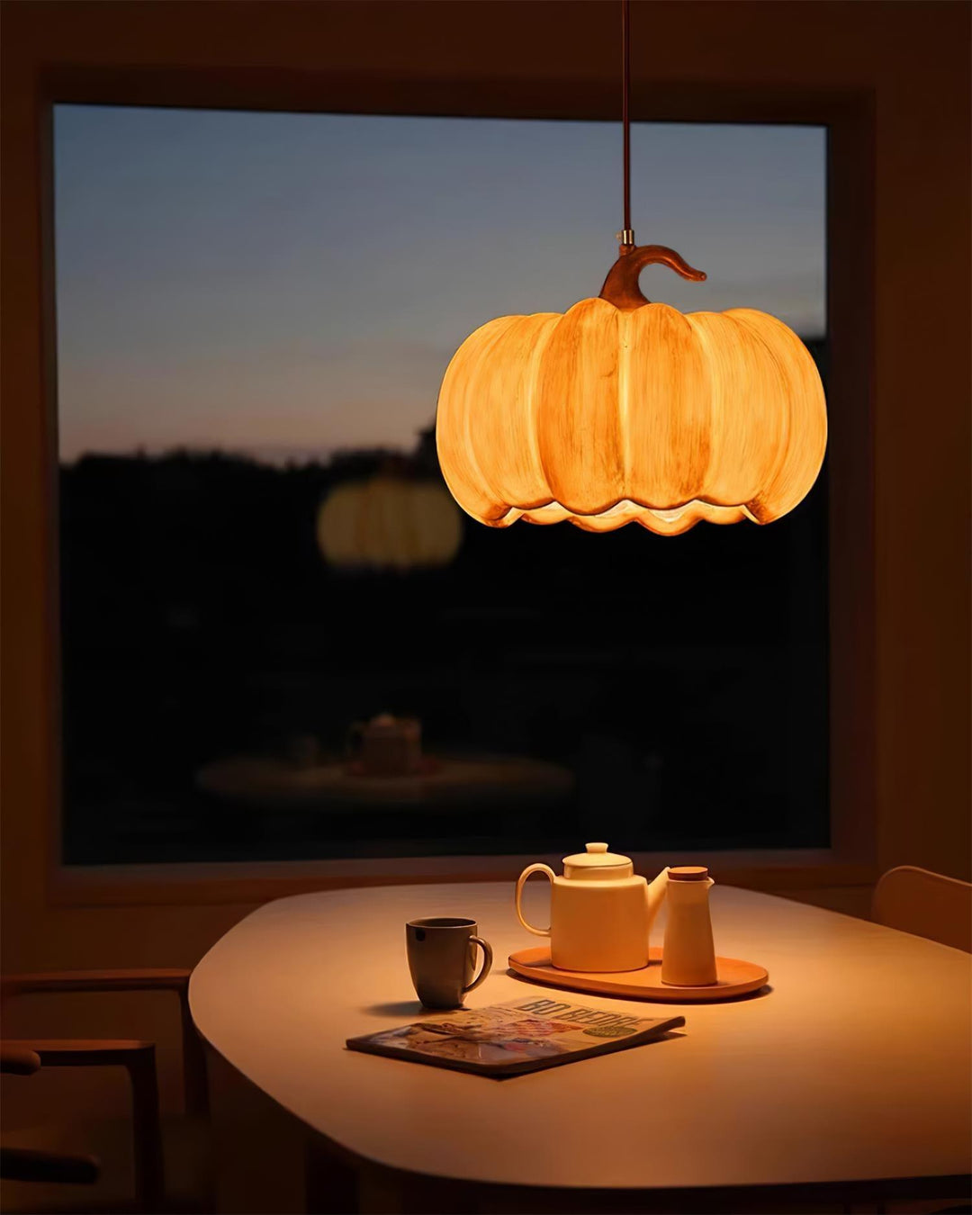 Duzy Pumpkin — Lampe Suspendue en Résine Vintage Japonaise