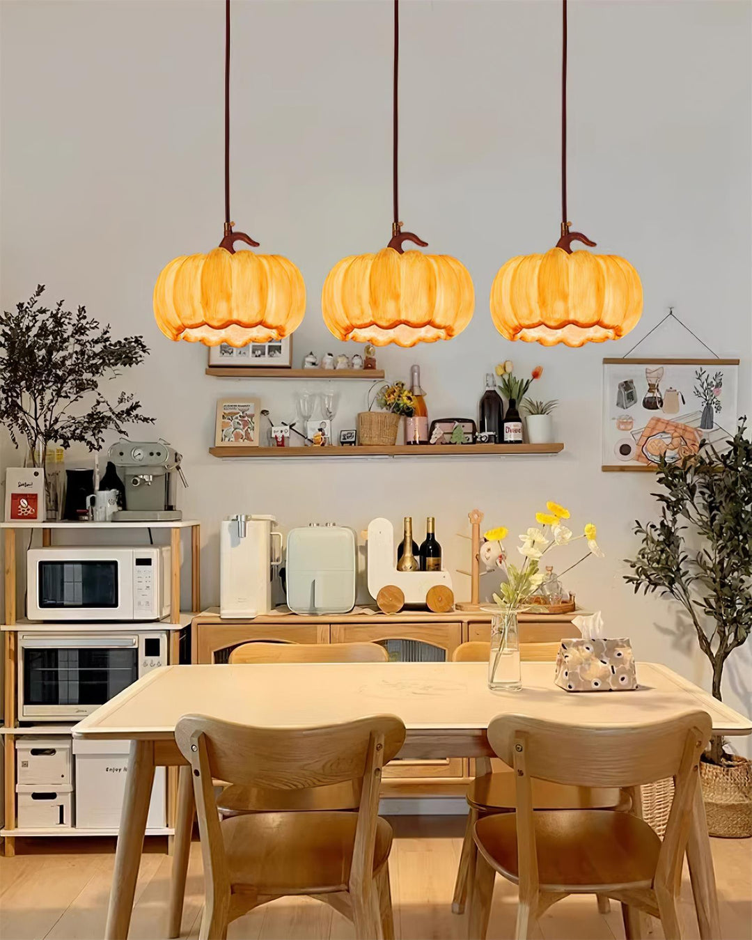 Duzy Pumpkin — Lampe Suspendue en Résine Vintage Japonaise