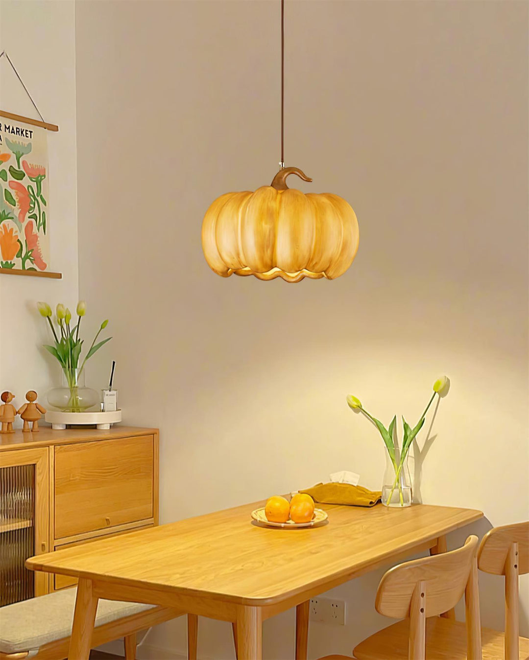 Duzy Pumpkin — Lampe Suspendue en Résine Vintage Japonaise
