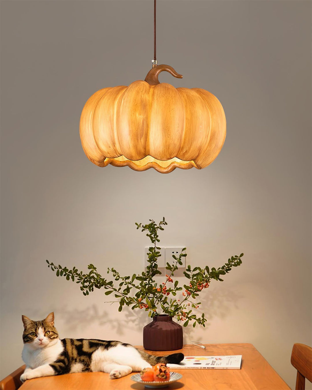 Duzy Pumpkin — Lampe Suspendue en Résine Vintage Japonaise
