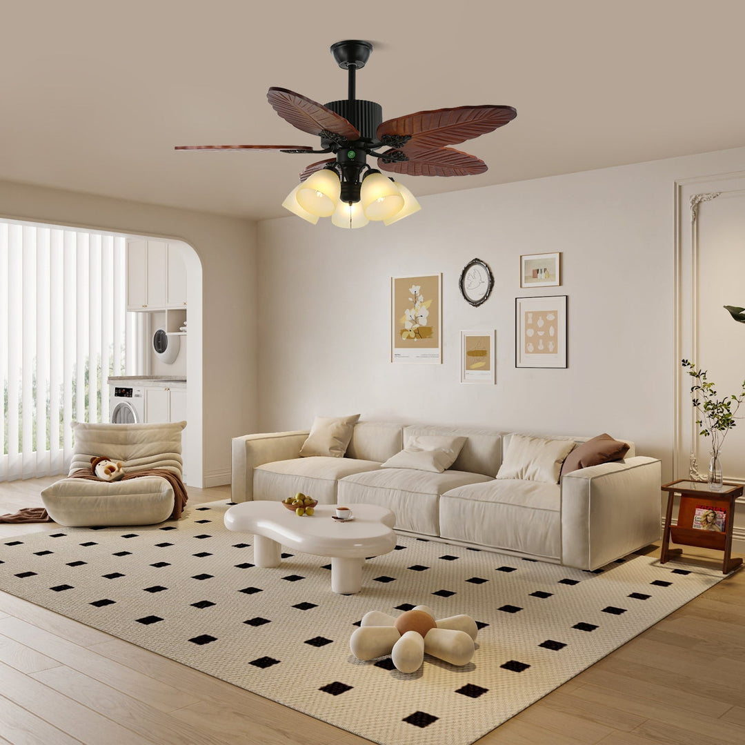 Plafonnier Ventilateur Virel en Bois Tropical