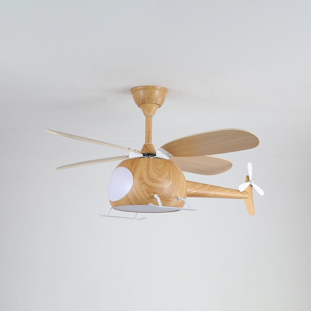 Ventilateur de Plafond et Luminaire Aviara — Bois Moderne pour Chambre d'Enfant