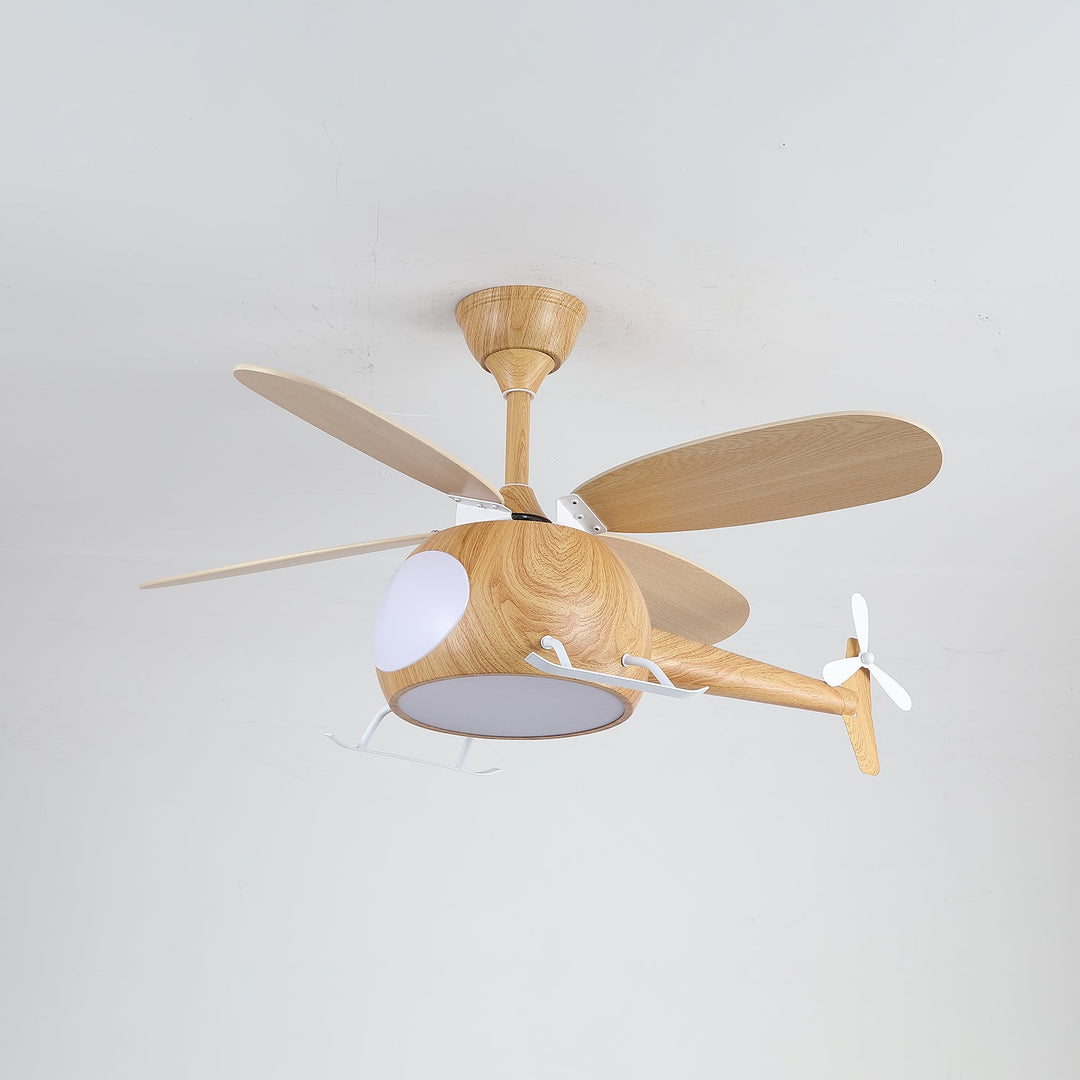 Ventilateur de Plafond et Luminaire Aviara — Bois Moderne pour Chambre d'Enfant