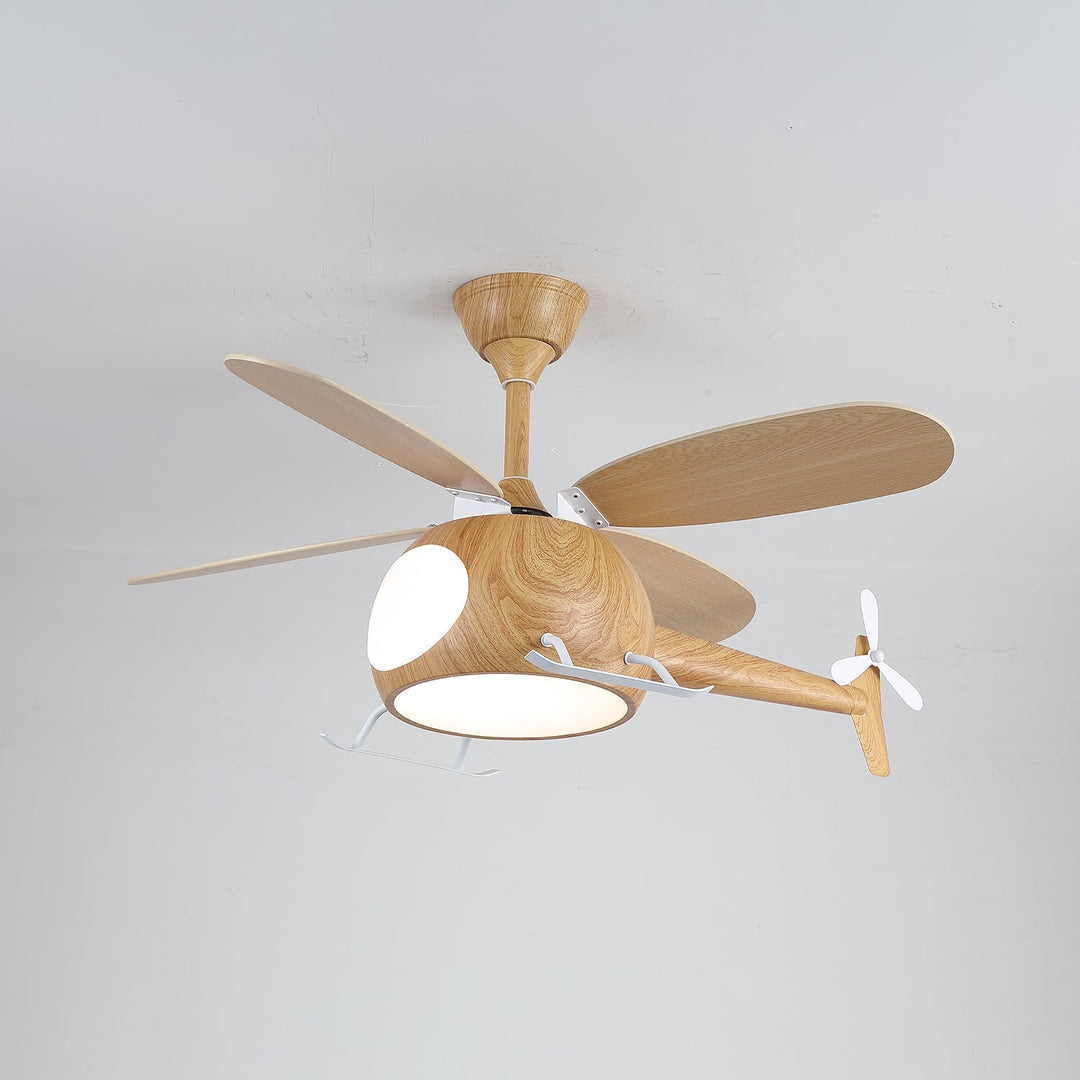 Ventilateur de Plafond et Luminaire Aviara — Bois Moderne pour Chambre d'Enfant