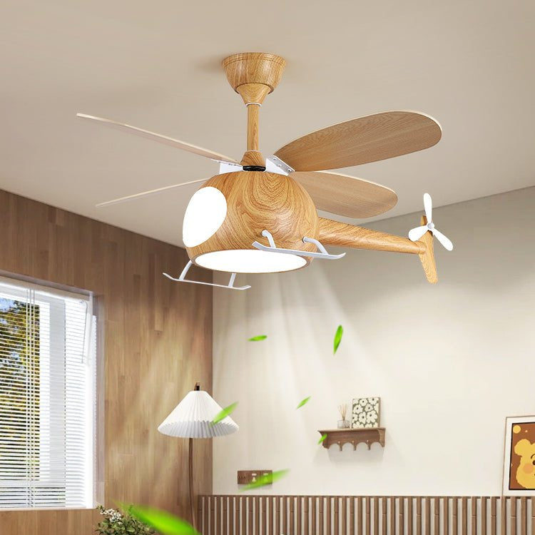 Ventilateur de Plafond et Luminaire Aviara — Bois Moderne pour Chambre d'Enfant