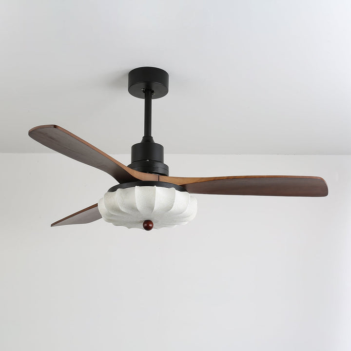 Ventra — Plafonnier Ventilateur Vintage en Verre et Bois