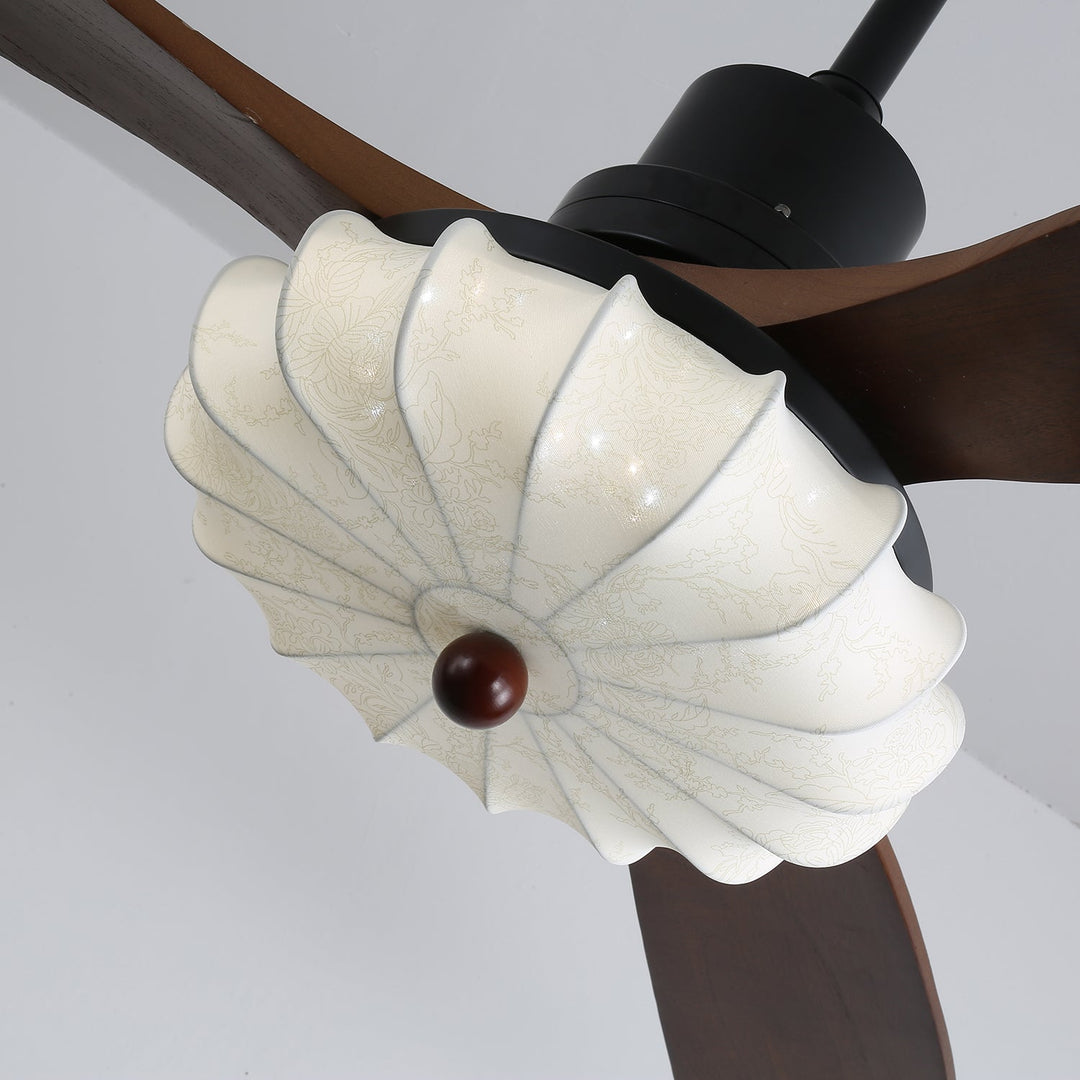 Ventra — Plafonnier Ventilateur Vintage en Verre et Bois