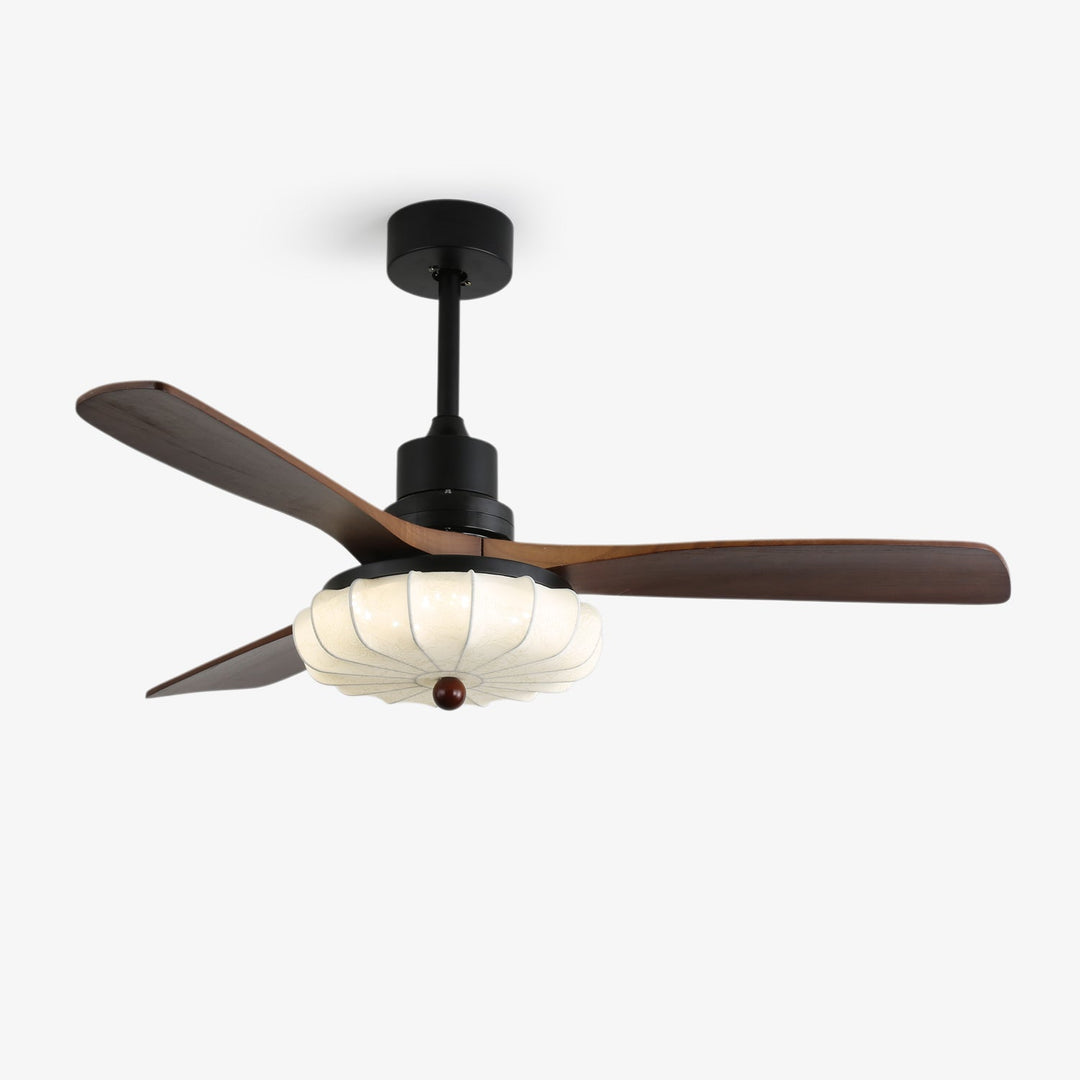 Ventra — Plafonnier Ventilateur Vintage en Verre et Bois