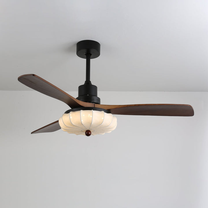 Ventra — Plafonnier Ventilateur Vintage en Verre et Bois