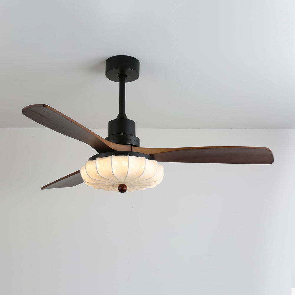 Ventra — Plafonnier Ventilateur Vintage en Verre et Bois