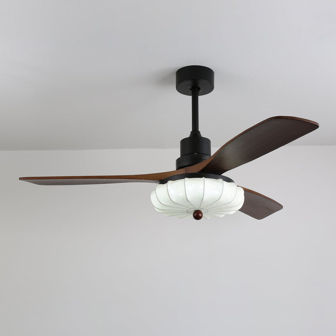 Ventra — Plafonnier Ventilateur Vintage en Verre et Bois
