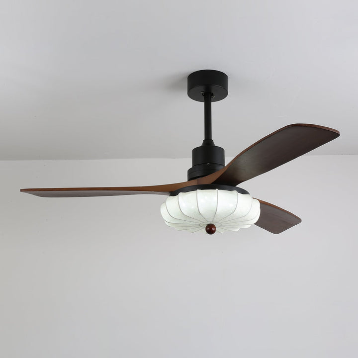 Ventra — Plafonnier Ventilateur Vintage en Verre et Bois