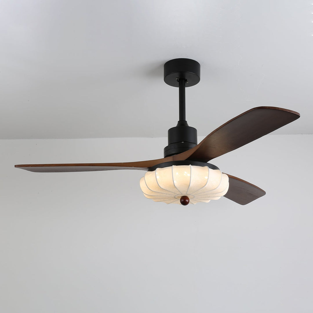 Ventra — Plafonnier Ventilateur Vintage en Verre et Bois