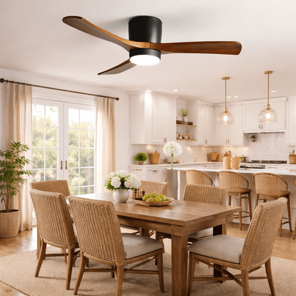 Ventilateur de Plafond Ezra en Bois avec Lumière