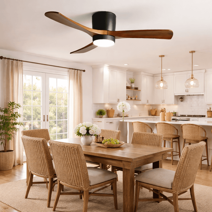 Ventilateur de Plafond Ezra en Bois avec Lumière