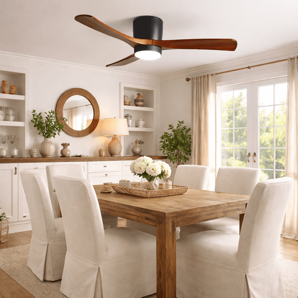 Ventilateur de Plafond Ezra en Bois avec Lumière