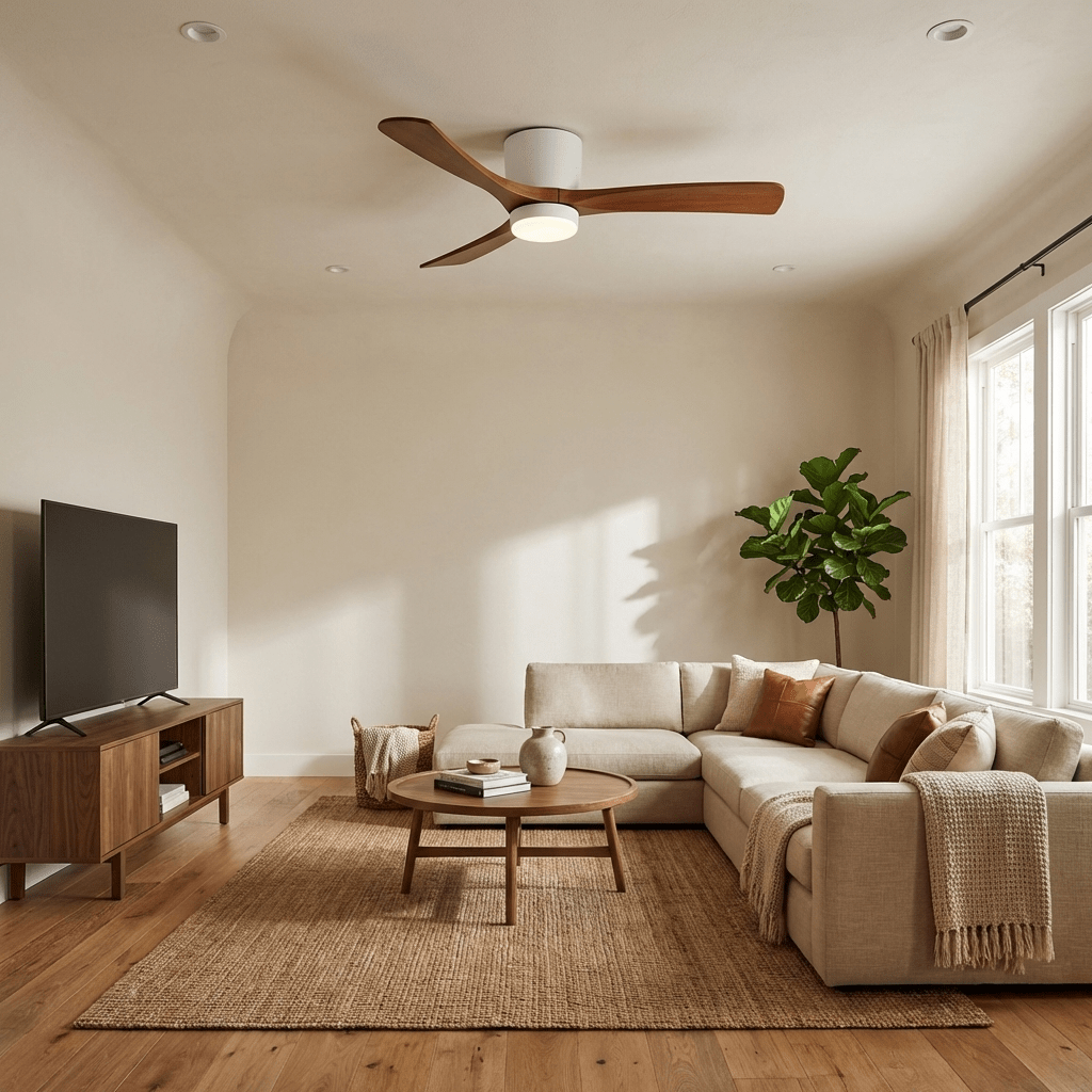 Ventilateur de Plafond Ezra en Bois avec Lumière