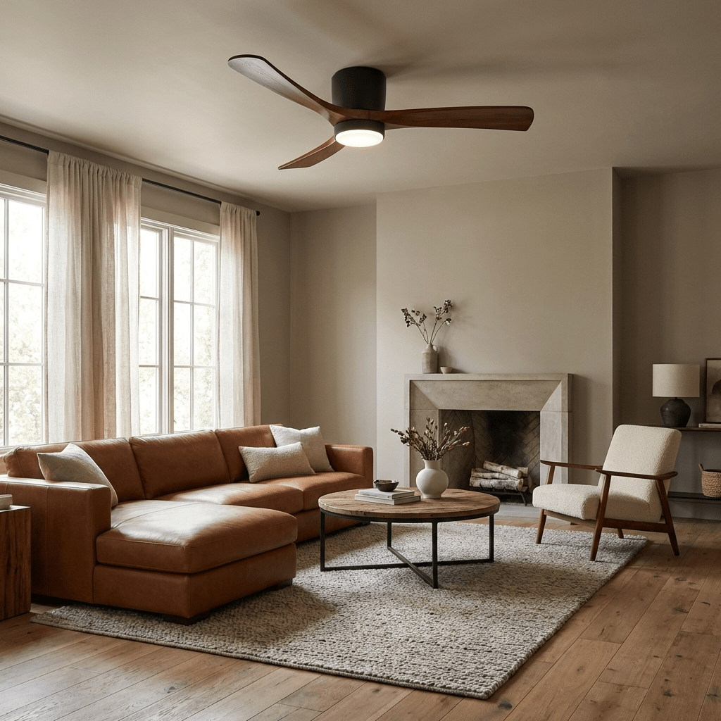 Ventilateur de Plafond Ezra en Bois avec Lumière