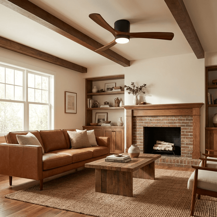 Ventilateur de Plafond Ezra en Bois avec Lumière