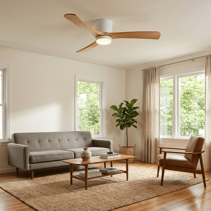 Ventilateur de Plafond Ezra en Bois avec Lumière