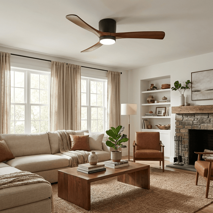 Ventilateur de Plafond Ezra en Bois avec Lumière