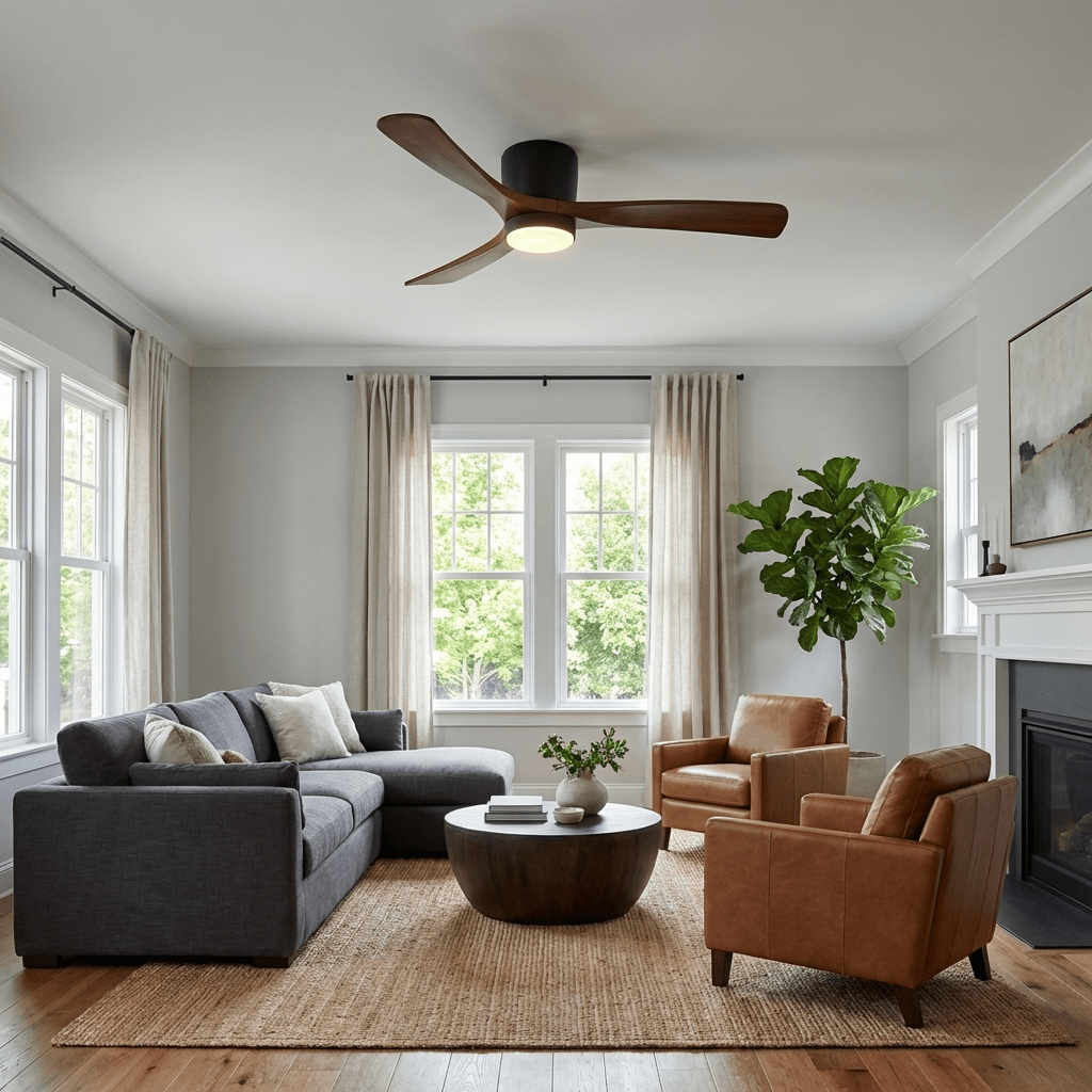 Ventilateur de Plafond Ezra en Bois avec Lumière