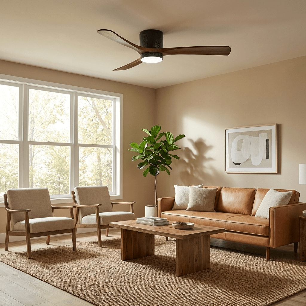 Ventilateur de Plafond Ezra en Bois avec Lumière