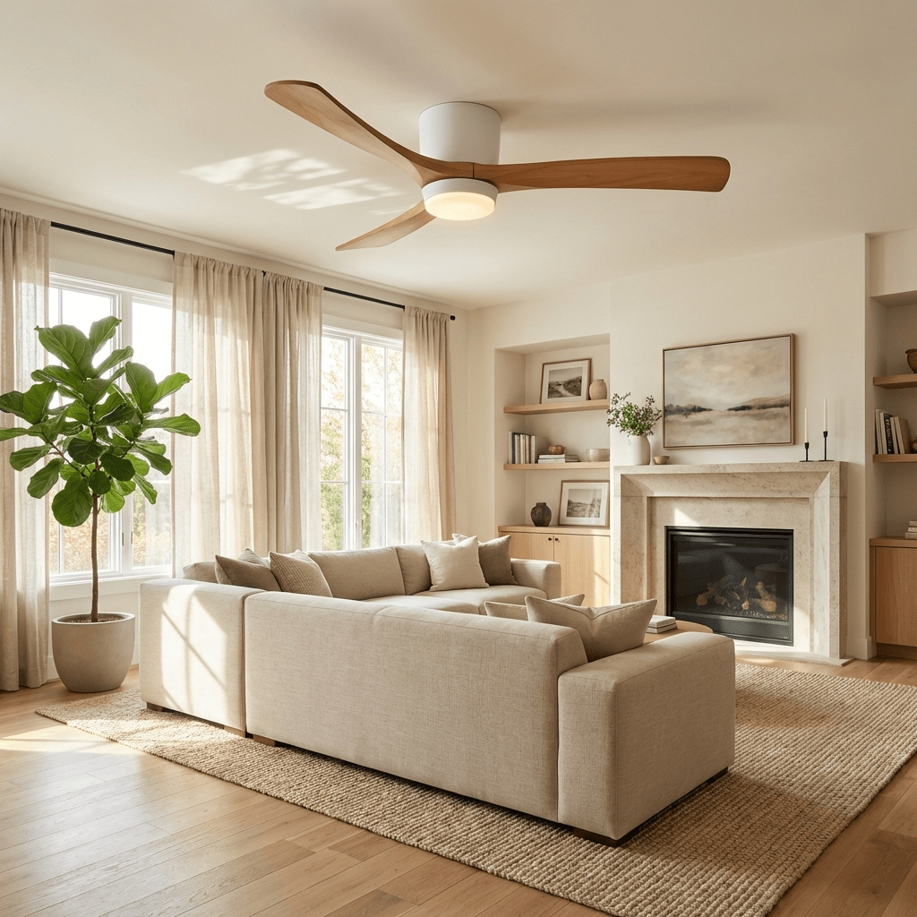 Ventilateur de Plafond Ezra en Bois avec Lumière