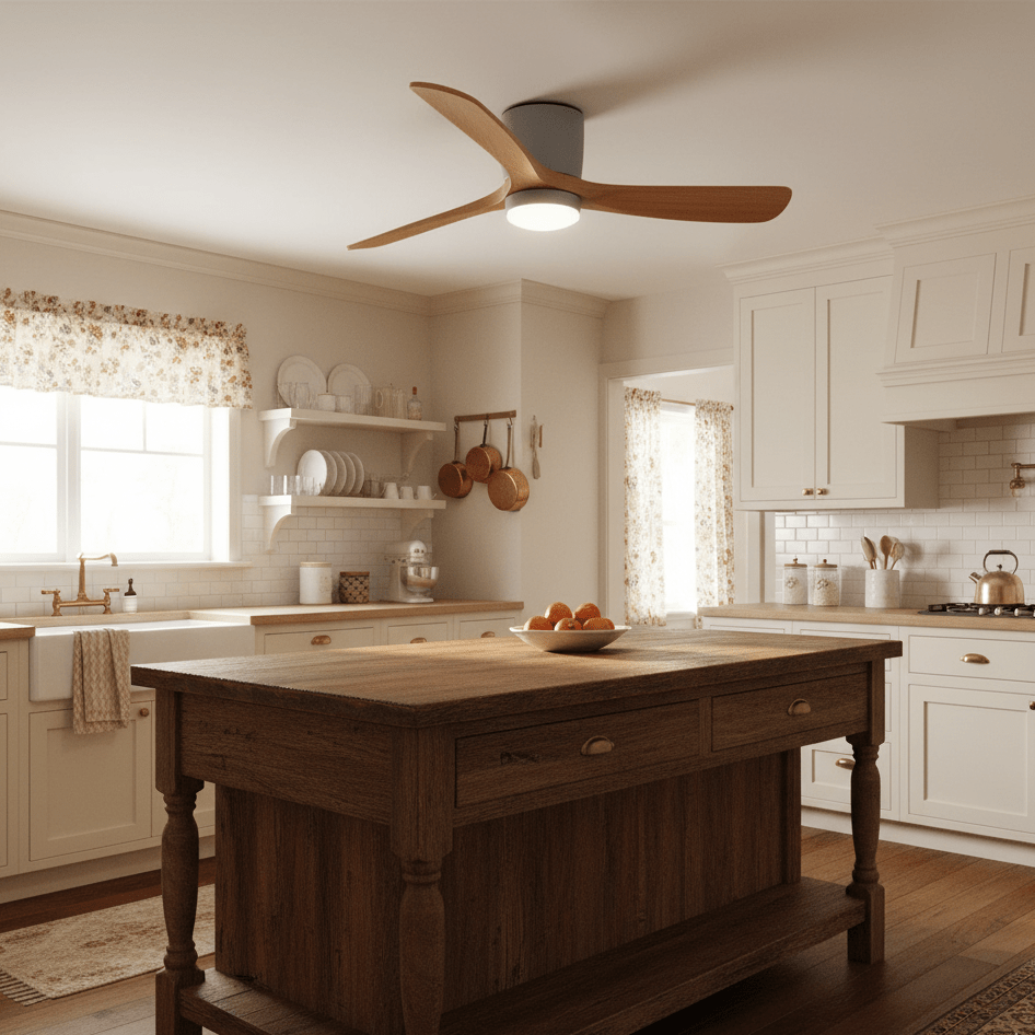 Ventilateur de Plafond Ezra en Bois avec Lumière