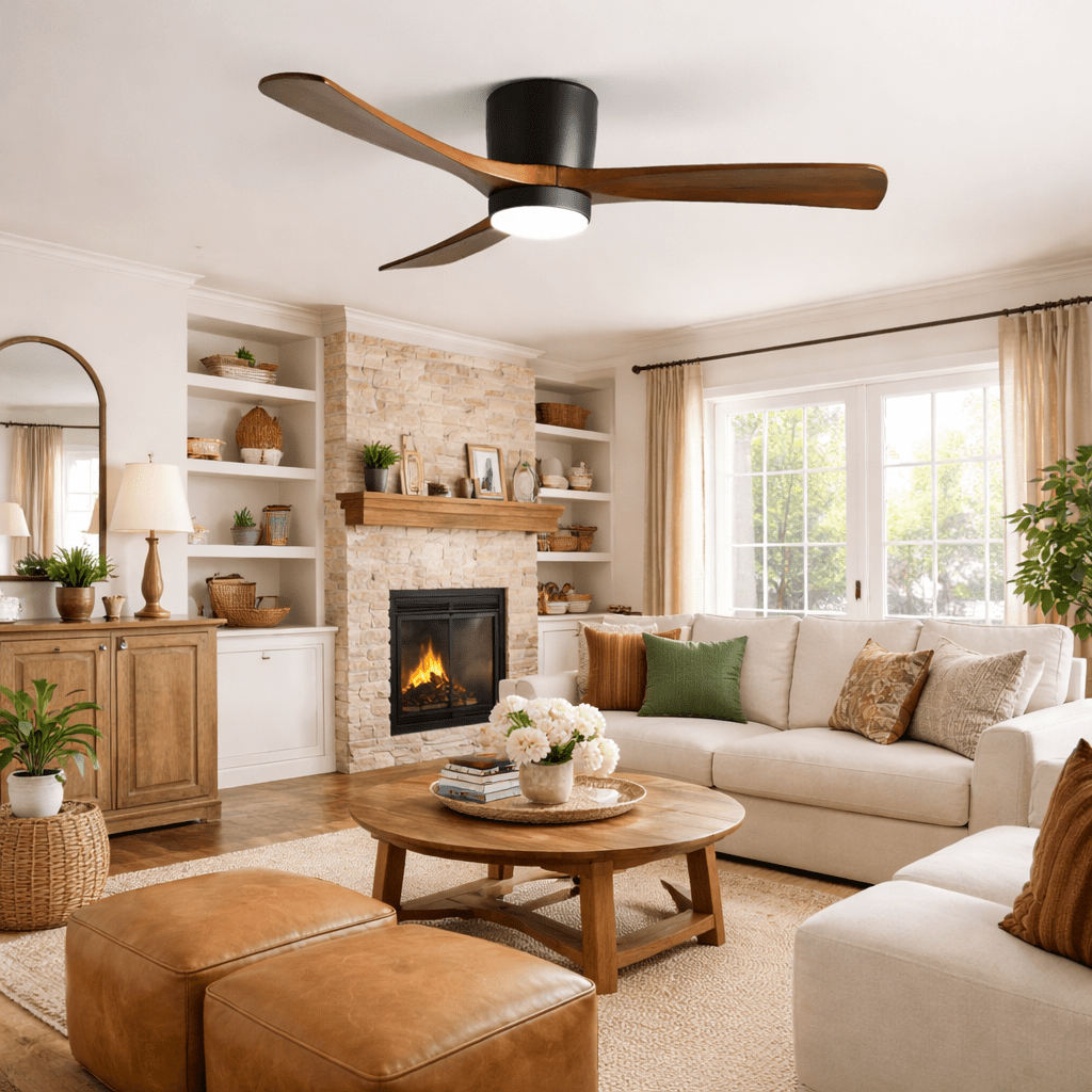 Ventilateur de Plafond Ezra en Bois avec Lumière
