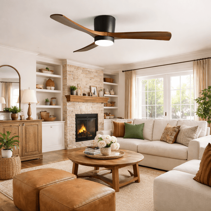 Ventilateur de Plafond Ezra en Bois avec Lumière