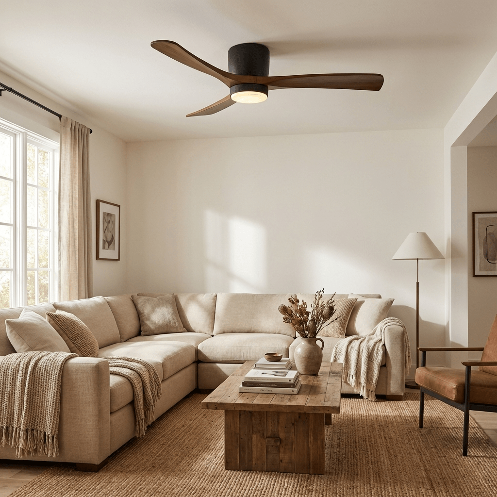 Ventilateur de Plafond Ezra en Bois avec Lumière