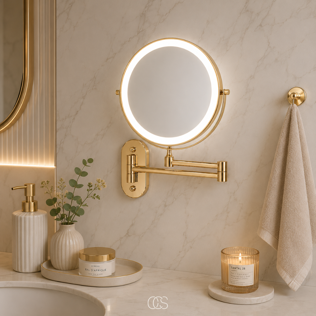 Miroir de Salle de Bain LED Rechargeable - Sans Fil et Orientable