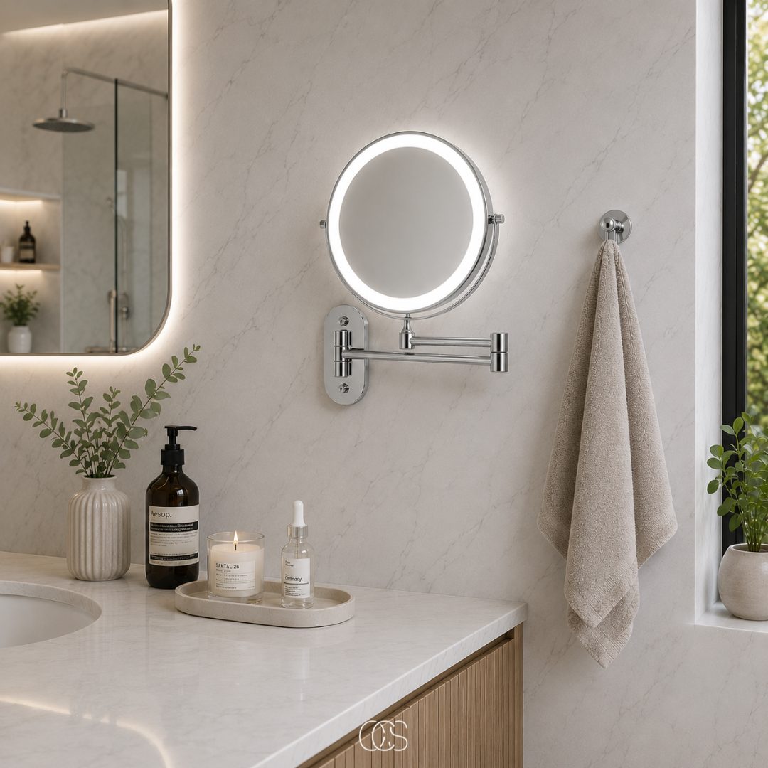 Miroir de Salle de Bain LED Rechargeable - Sans Fil et Orientable