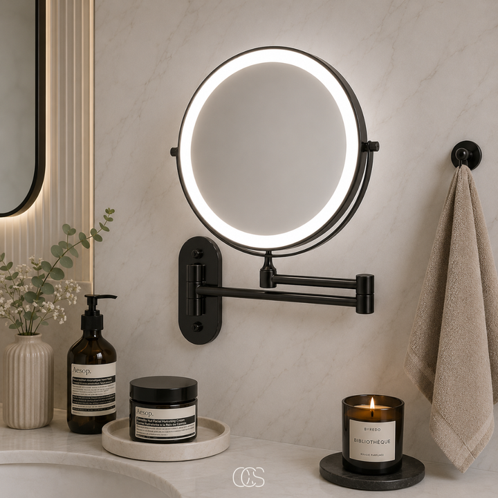 Miroir de Salle de Bain LED Rechargeable - Sans Fil et Orientable