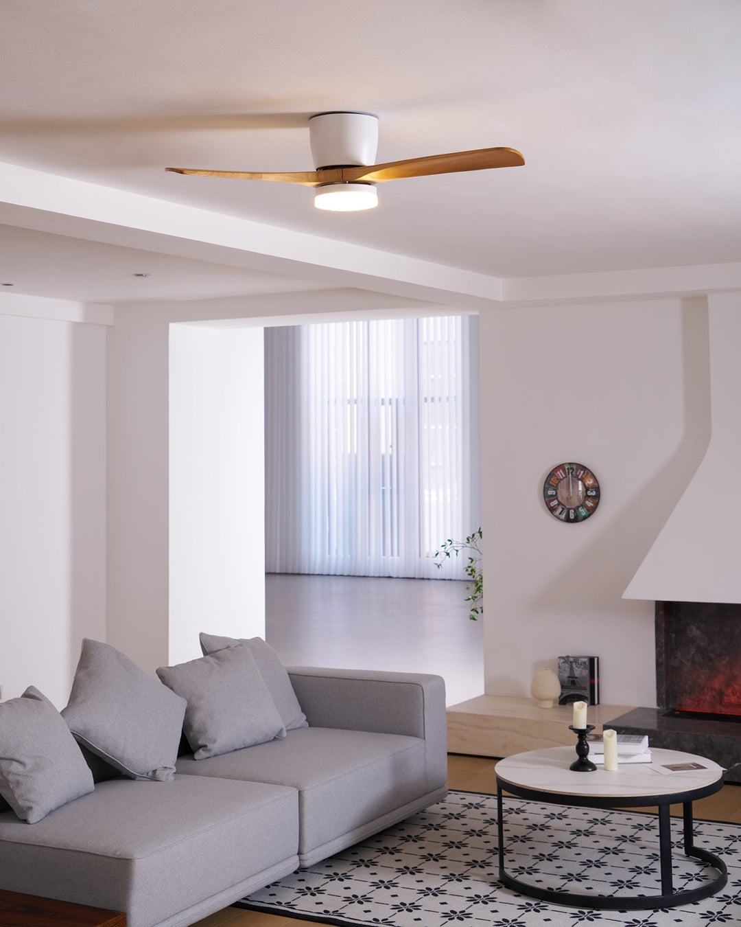 Ventilateur de Plafond Ezra en Bois avec Lumière
