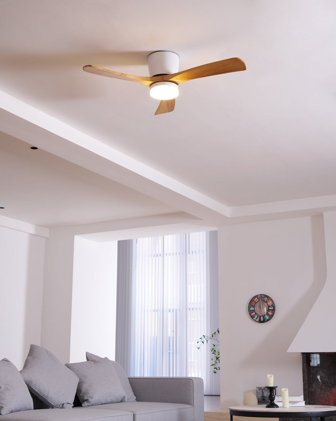 Plafonnier Ventilateur Moderne en Bois Elena