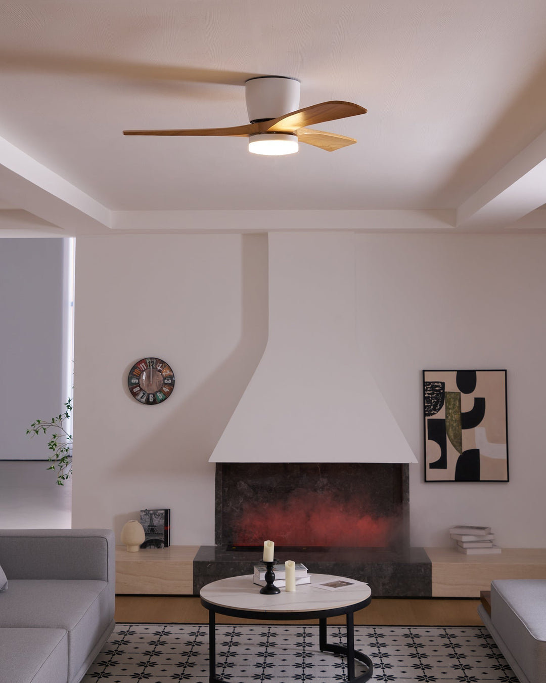 Plafonnier Ventilateur Moderne en Bois Elena